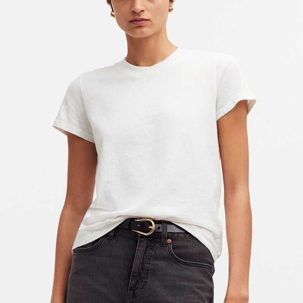 Madewell Premium Standard 01. The Shrunken Tee White Size XXS NWT